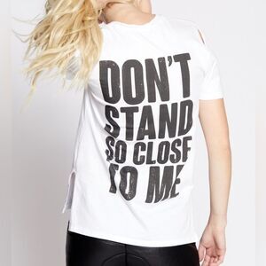 RECYCLED KARMA NWT Police Distressed Graphic Tee -size XS